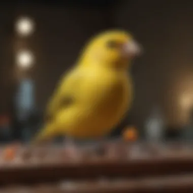 Canaries and Clues An elegant canary singing near a crossword clue