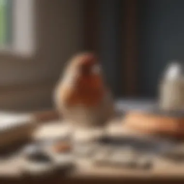 Finches and Finished Puzzles A serene finch resting beside a completed crossword