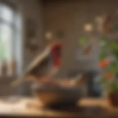 The Joy of Finches in a Nurturing Space A cozy room with a finch flying freely, enjoying its environment.