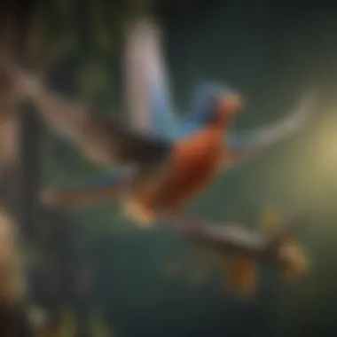 Diversity of Bird Flight An illustration of various pet bird species, highlighting their flight capabilities and differences.