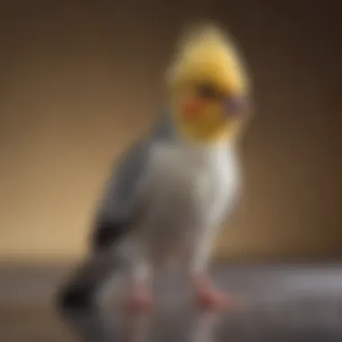 Cockatiel in Motion A joyful cockatiel gliding across the room, demonstrating playful flight.