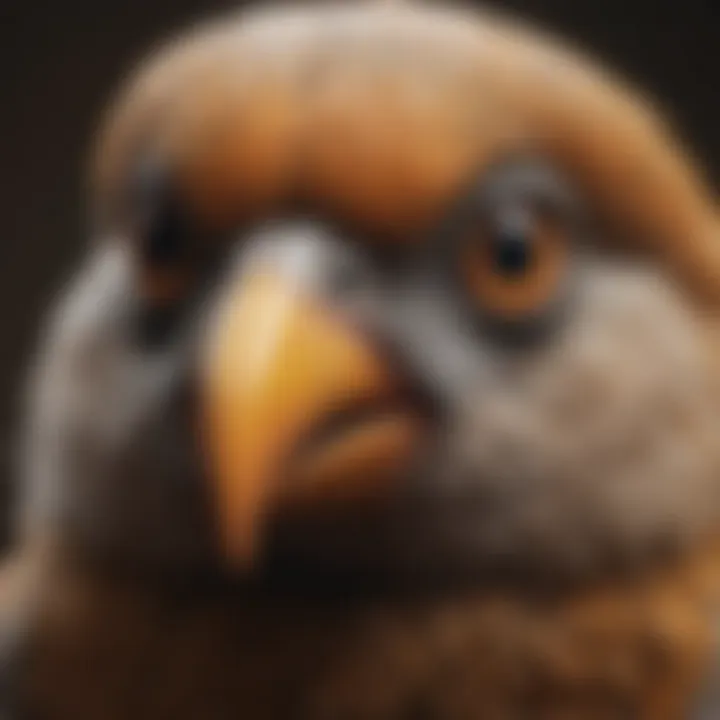 Close-up of a pet bird showing signs of stress