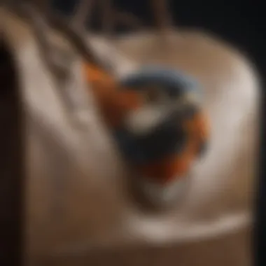 A close-up of a bag featuring safety features for pet birds