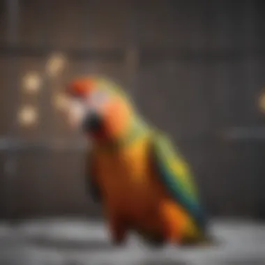 Comfortable bedding inside a parrot transport cage