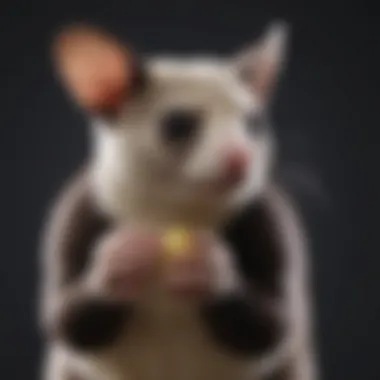 A veterinarian examining a sugar glider