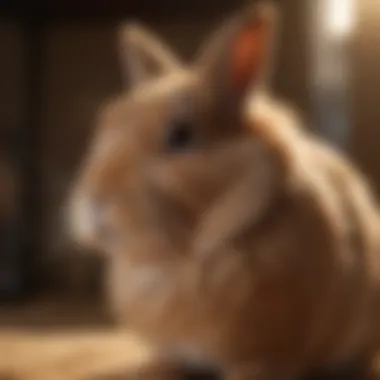 Gentle grooming session showcasing rabbit care and bonding