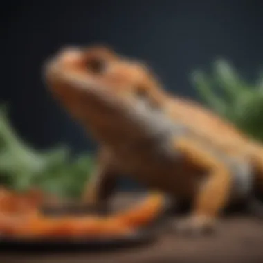 Nutritional Guide for Bearded Dragons A balanced meal for bearded dragons, showcasing various insects and vegetables