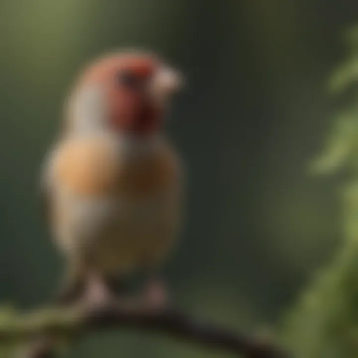 A finch demonstrating its vocal skills in a natural setting.