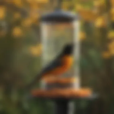 Seasonal Changes Near the Feeder Seasonal scenery highlighting the changing environment around a Baltimore Oriole feeder