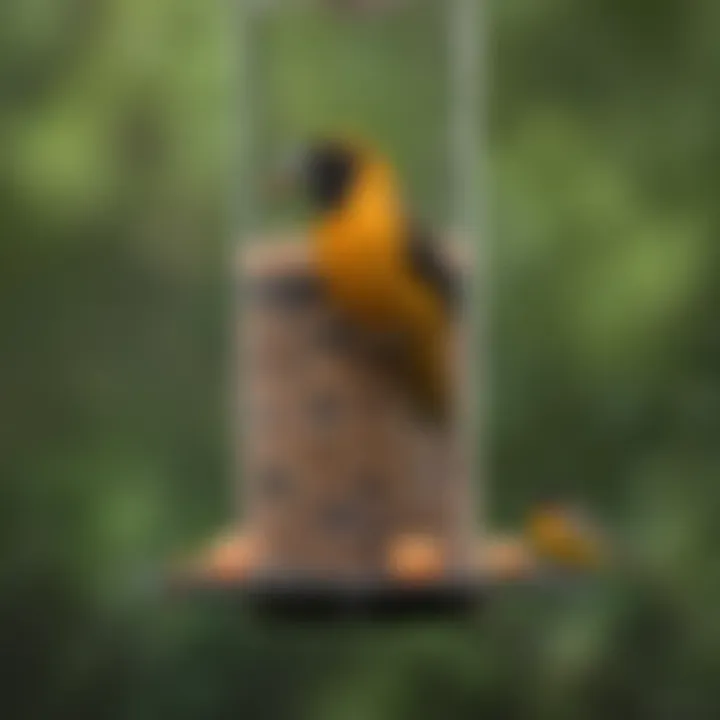 An array of different types of Baltimore Oriole feeders designed for optimal attraction