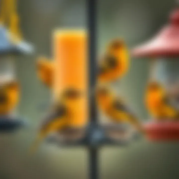 Variety of Oriole Feeders A variety of Baltimore Oriole feeders displayed together