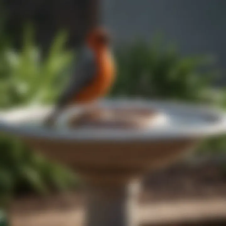 Close-up of a bird bath heater showcasing its design and features.