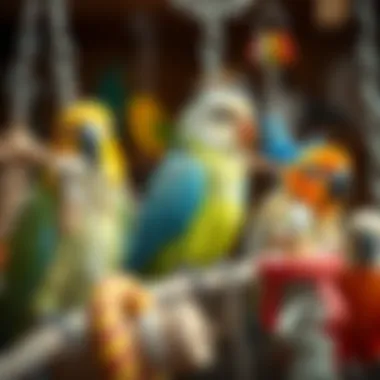 Different types of bird toys displayed together