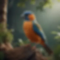 Diverse pet birds perched in a natural setting