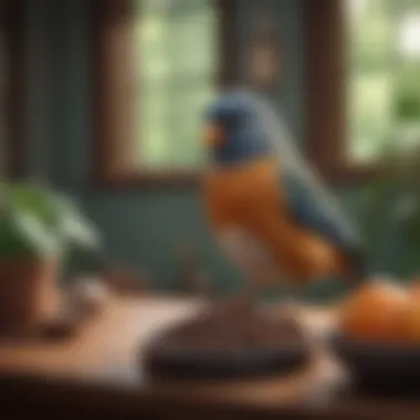 A serene home environment showcasing a well-cared-for pet bird