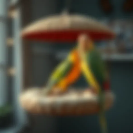 A cozy heated parrot perch designed for comfort