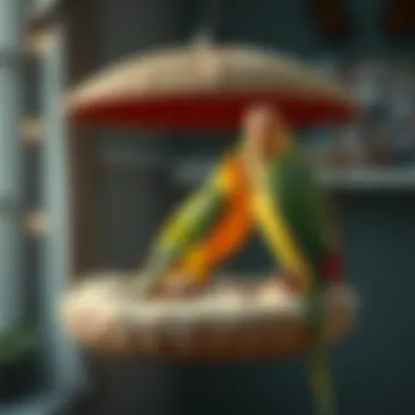 Cozy Heated Perch for Parrots A cozy heated parrot perch designed for comfort