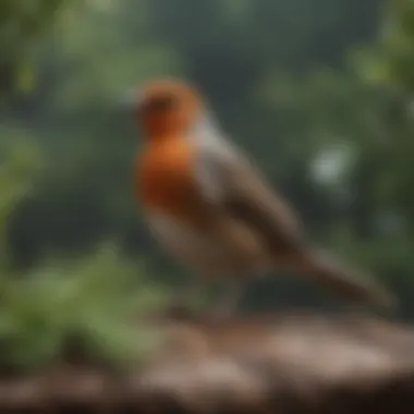 Interior view showcasing enriching features within a bird habitat