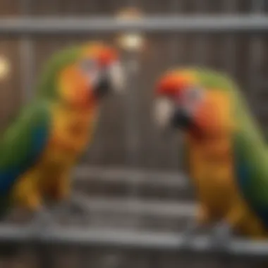 Various bird species enjoying stainless steel cages