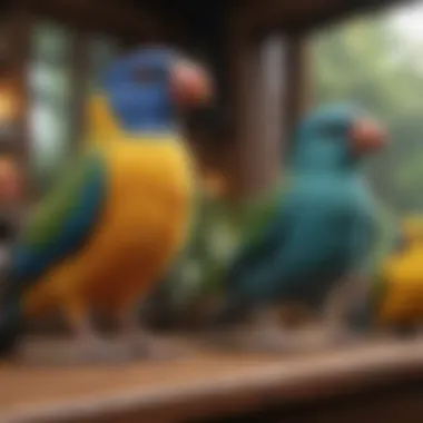 Diverse Avian Companions Await A vibrant selection of colorful pet birds available for online purchase