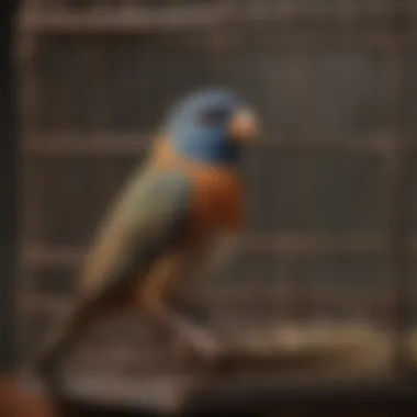 Inspection of a used bird cage to assess its condition and suitability for pet birds.