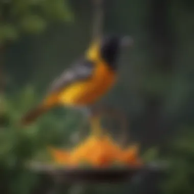 Close-up of a high-quality oriole feeder showcasing intricate design details