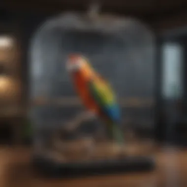 Spacious and Safe Parrot Cage Design Stylish parrot cage showcasing spacious design and safety features