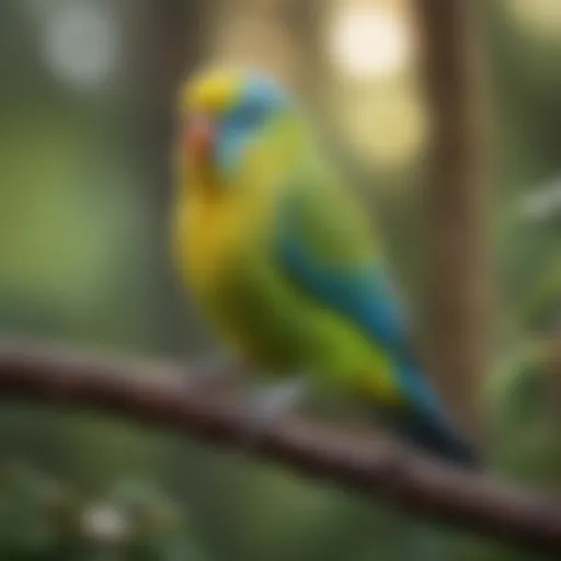 Colorful parrotlet perched on a branch