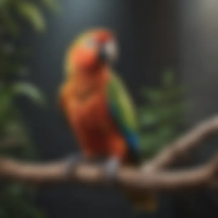 Colorful Australian parrot perched on a branch