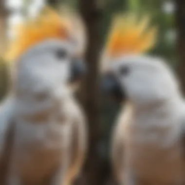 Cockatoo Engagement A majestic cockatoo engaging in conversation