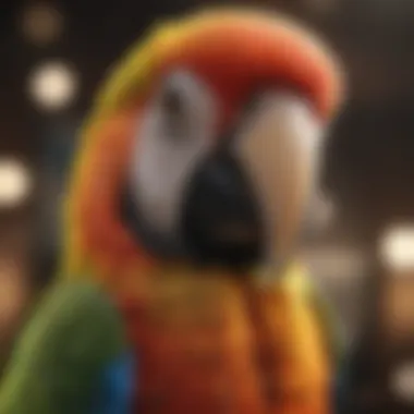 Vibrant Parrot Communication A vibrant parrot speaking with clarity
