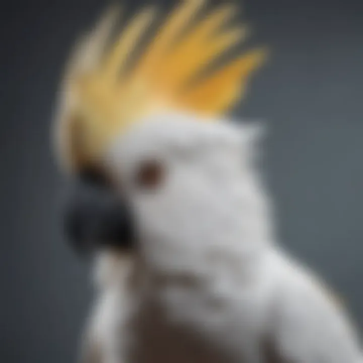 A majestic cockatoo displaying its crest