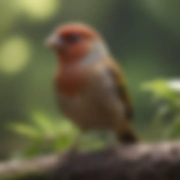 A serene finch in a lush environment