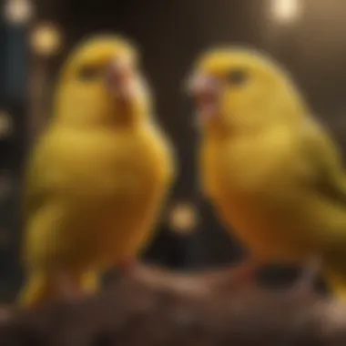 A close-up of a beautiful canary singing, symbolizing joy and companionship.