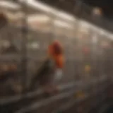 Variety of breeding cages displayed in a pet store