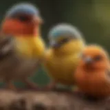 A vibrant selection of baby bird species showcasing their unique colors and patterns.