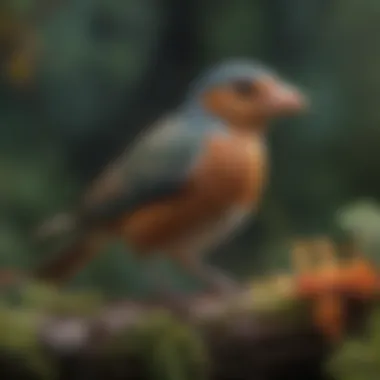 Diverse Bird Species in Habitat Different bird species in a natural habitat