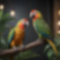 Colorful parrot perched on a branch