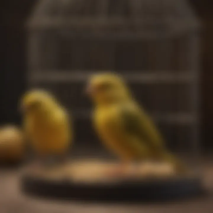 A serene canary in a decorative cage