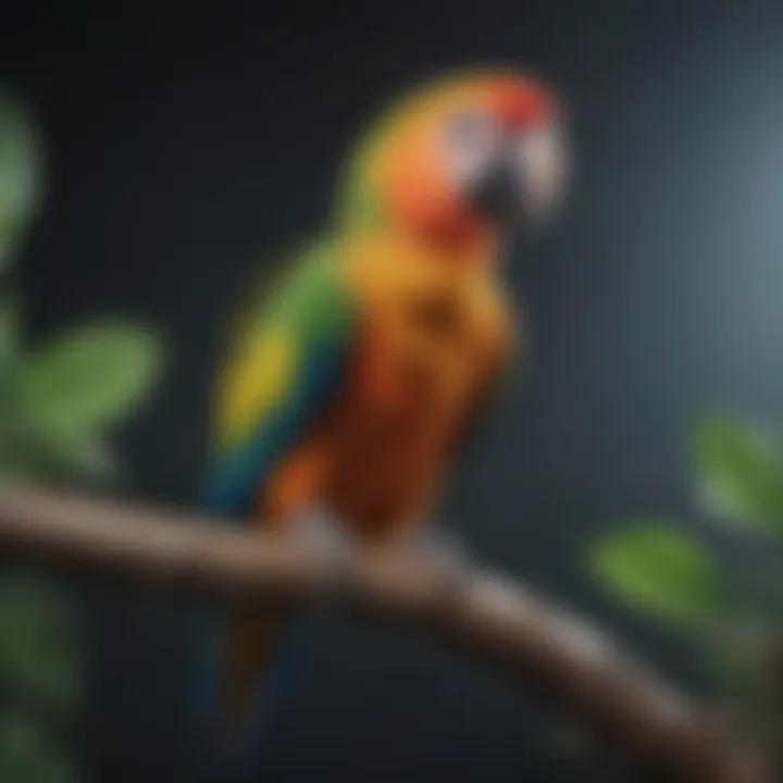 A colorful parrot perched on a branch