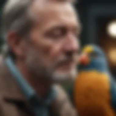 A heartwarming moment capturing the bond between a pet bird and its owner