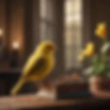 Elegant canary singing in a beautiful setting