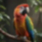 Colorful parrot perched on a branch