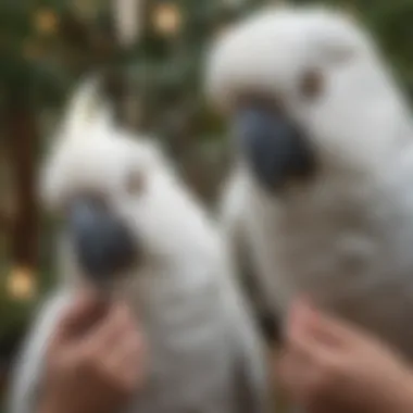 The Bond Between Cockatoos and Their Owners Close-up of a cockatoo interacting with its owner