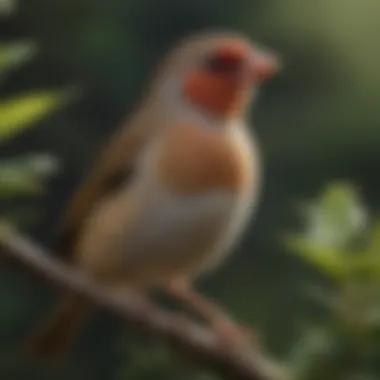 An elegant finch in a lush setting, highlighting its delicate nature