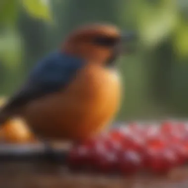 Different bird species attracted to grape jelly