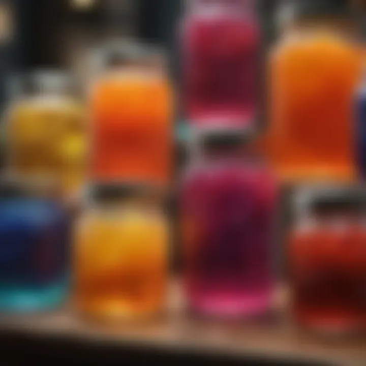 A colorful array of jelly jars suitable for birds