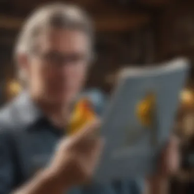 A bird enthusiast holding a reference book