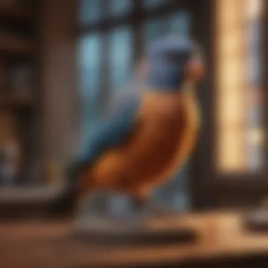 Various pet birds in a cozy home environment