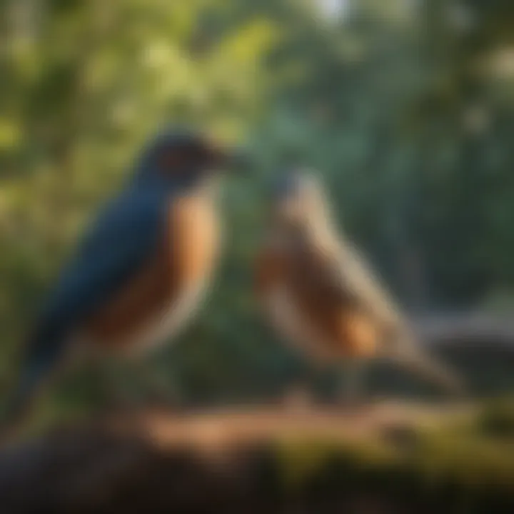 Visitors observing birds at a nature reserve